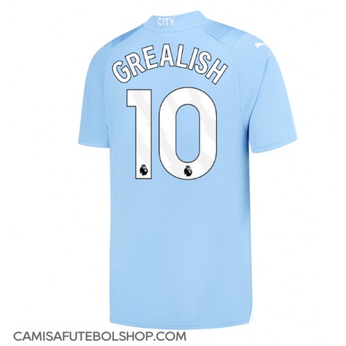 Camisa de time de futebol Manchester City Jack Grealish #10 Replicas 1º Equipamento 2023-24 Manga Curta